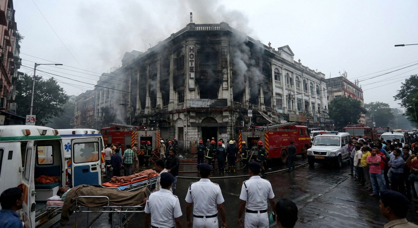 At least nine killed in early morning fire at Kolkata hotel