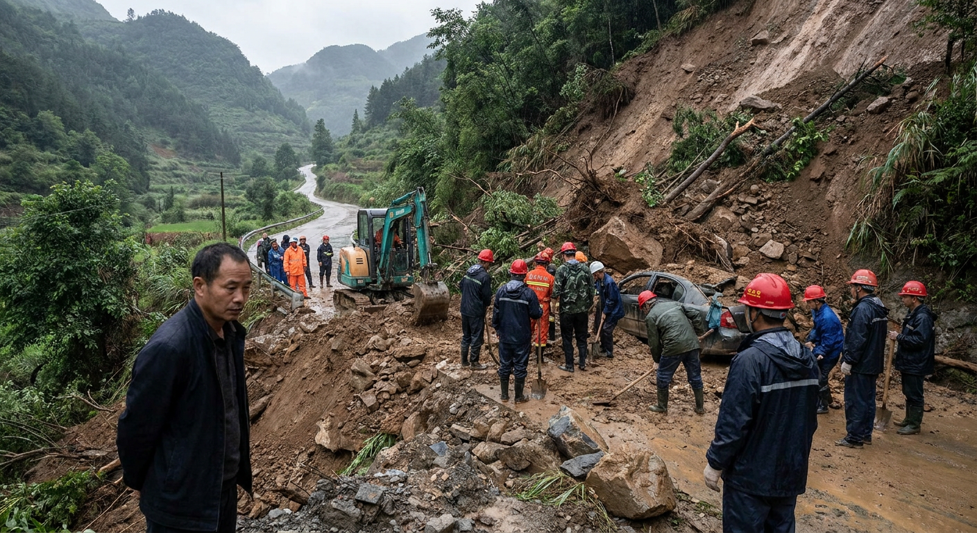 Landslide in Southwest China Kills One and Traps Four Others