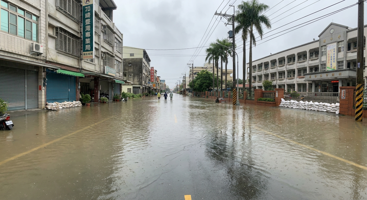 Southern Taiwan closes offices and schools amid flooding and heavy rain